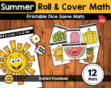 Summer Roll and cover Math Printable