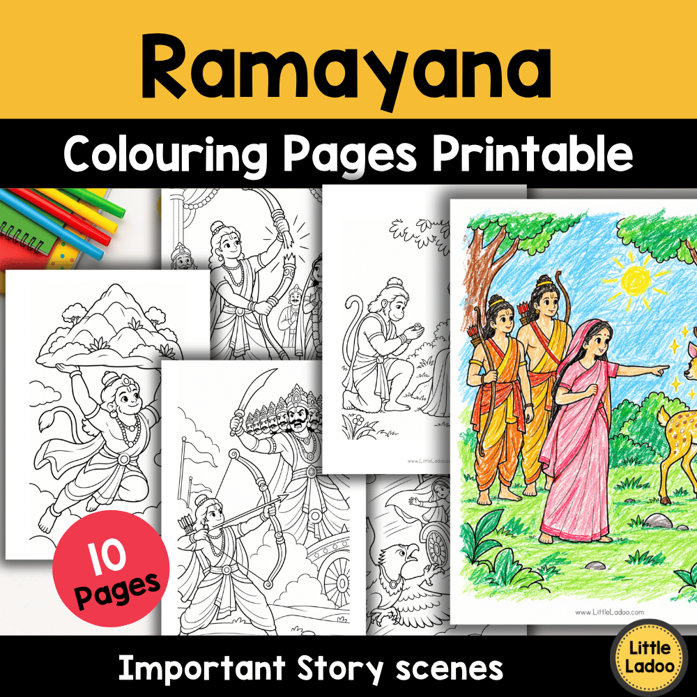 Ramayana Colouring Pages Printable