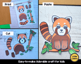 Red panda Cut and Paste Craft Template