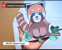 Red panda Cut and Paste Craft Template