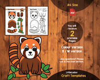 Red panda Cut and Paste Craft Template