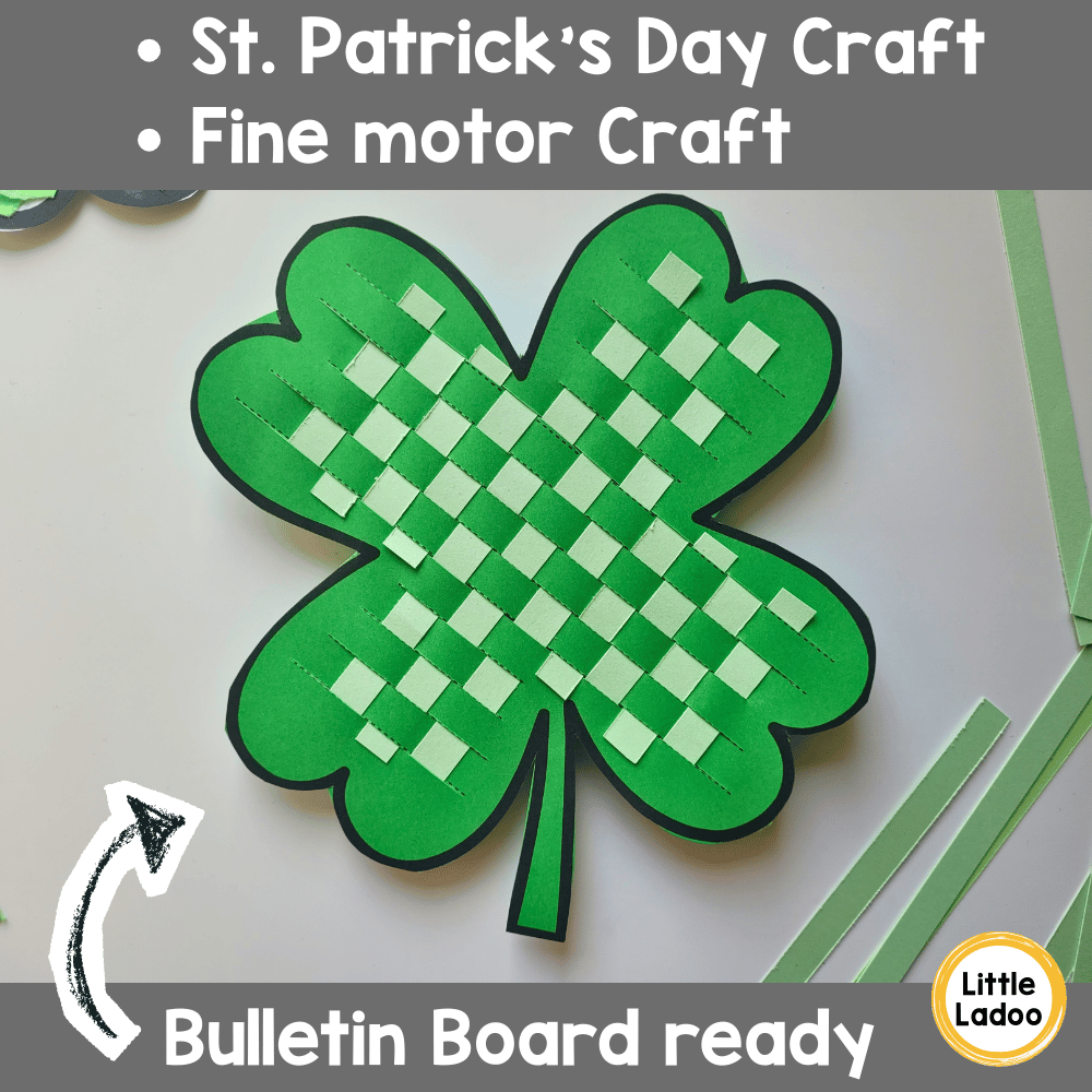 Shamrock Paper Weaving Craft | St Patrick’s Day Fine Motor Activity