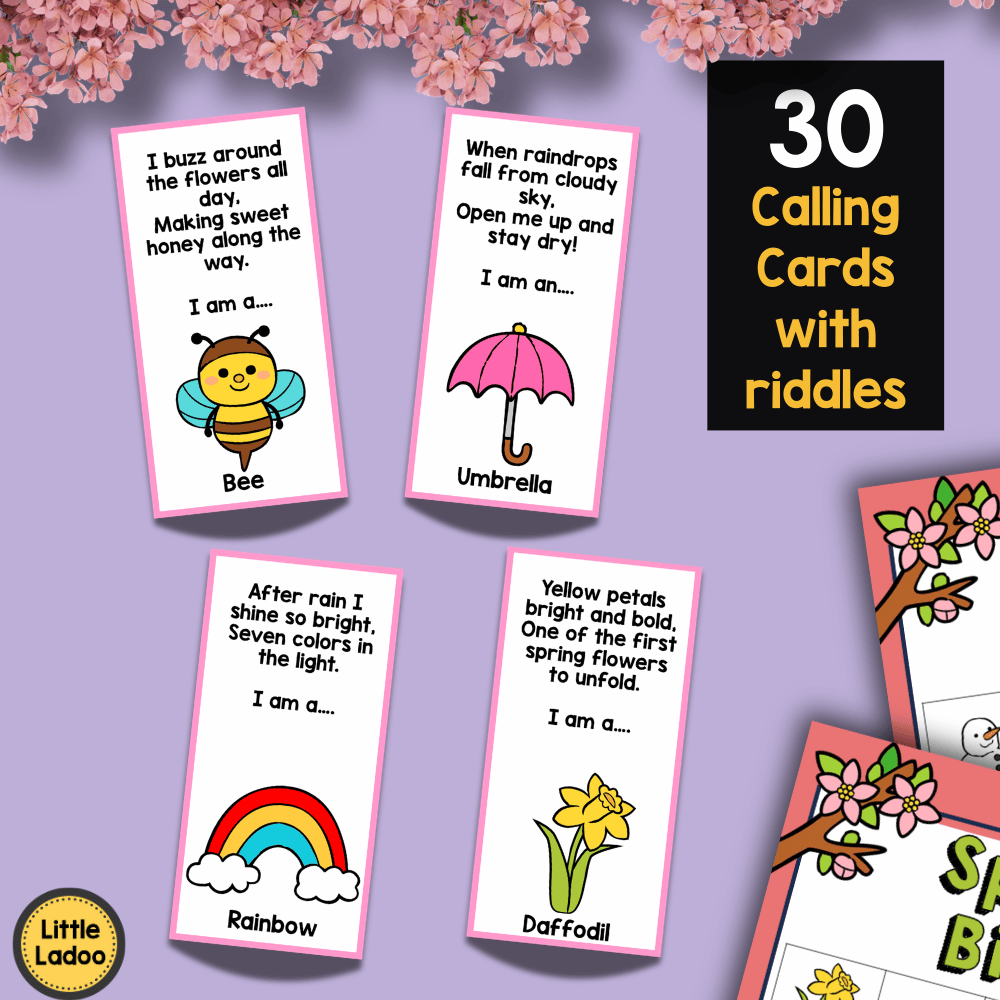 Spring Bingo Riddles Spring Bingo Printable – LittleLadoo