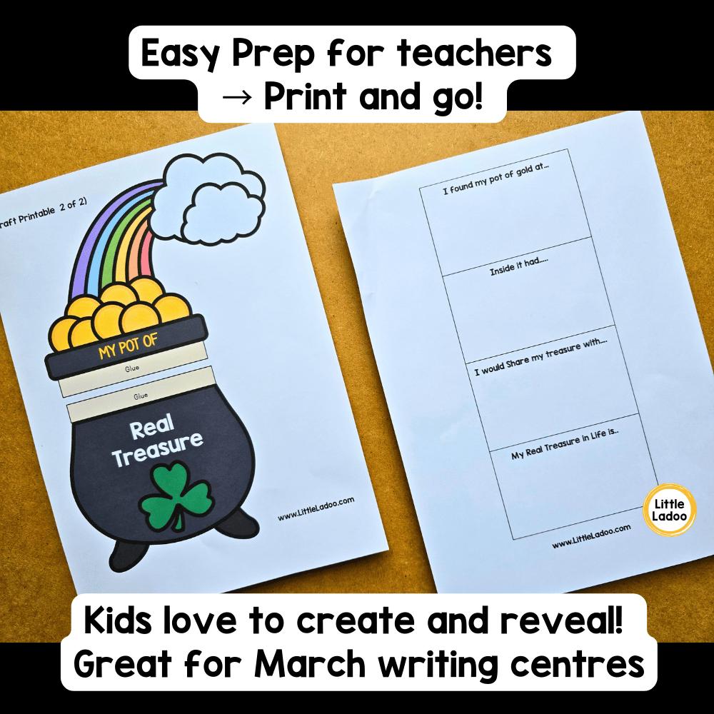 Pot of Gold Craft | St. Patrick's Day Writing & Drawing Foldable