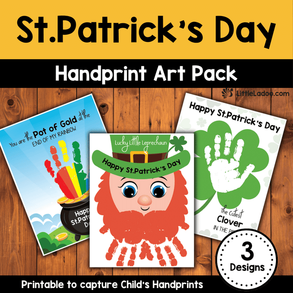 St Patrick's Handprint Art Printable {3 Designs}