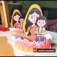 Story of Holi Craft - Holika and Prahlad 3D scene