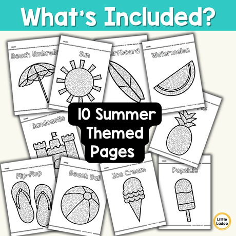 Summer Q-Tip Painting Printable | Dot Art Fine Motor Activities