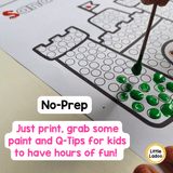 Summer Q-Tip Painting Printable | Dot Art Fine Motor Activities