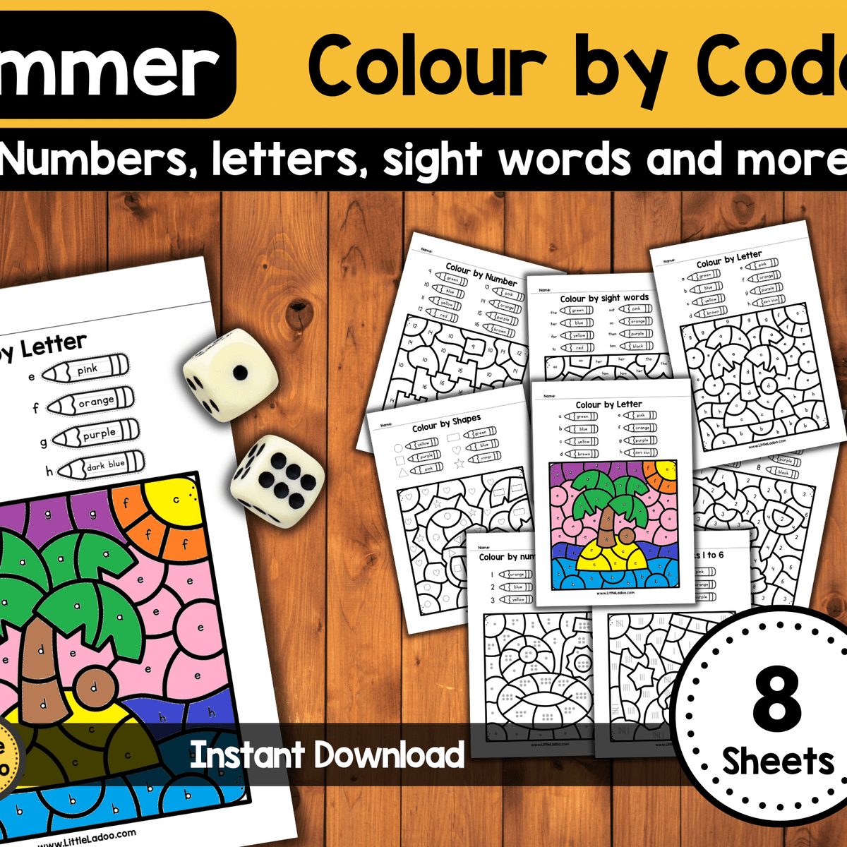 Summer Roll and Cover Math - 12 Printable Mats – LittleLadoo
