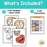 Teddy Bear Cut and Paste Valentine's Craft | Things I Love Writing Activity