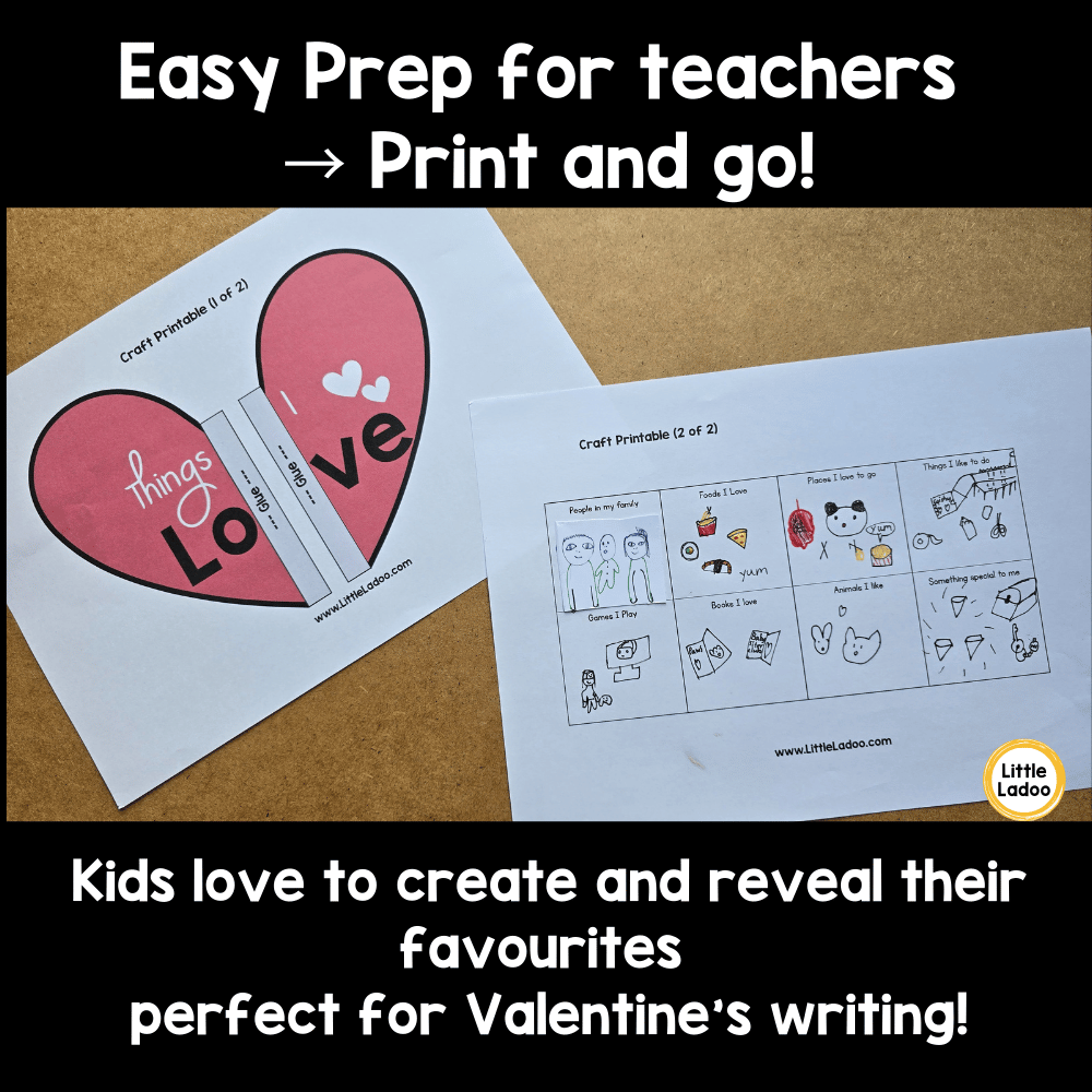 Things I Love Craft | Valentine’s Day Writing & Drawing Foldable