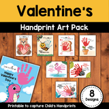 Valentine's Day Handprint Art Printable {8 Designs}