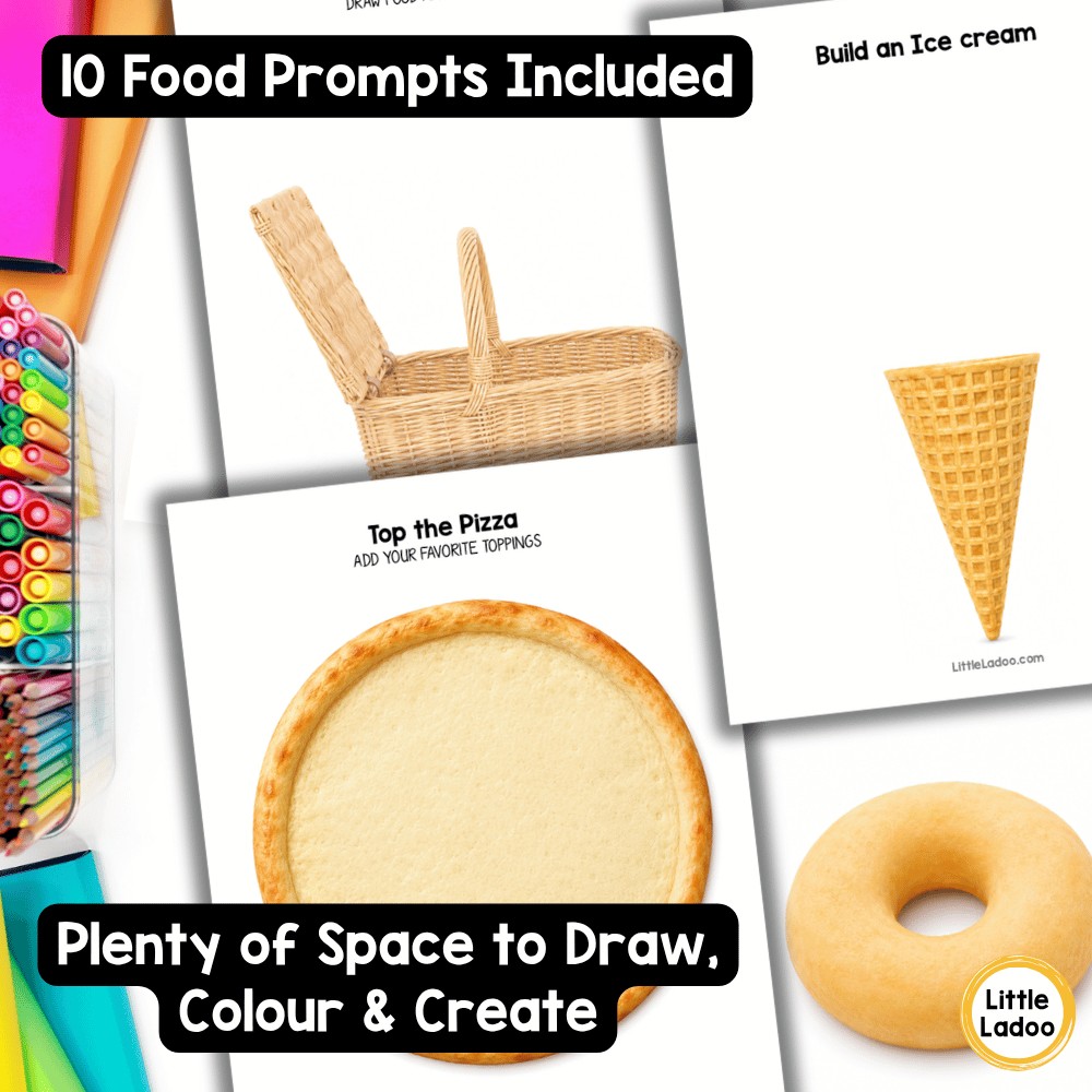 Yummy Food Photo Drawing Prompts for Kids