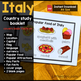 Italy Country Study Booklet Printable