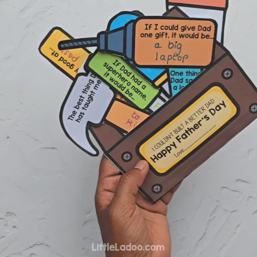 Father’s Day Toolbox Craft | Writing Activity Gift for Dad