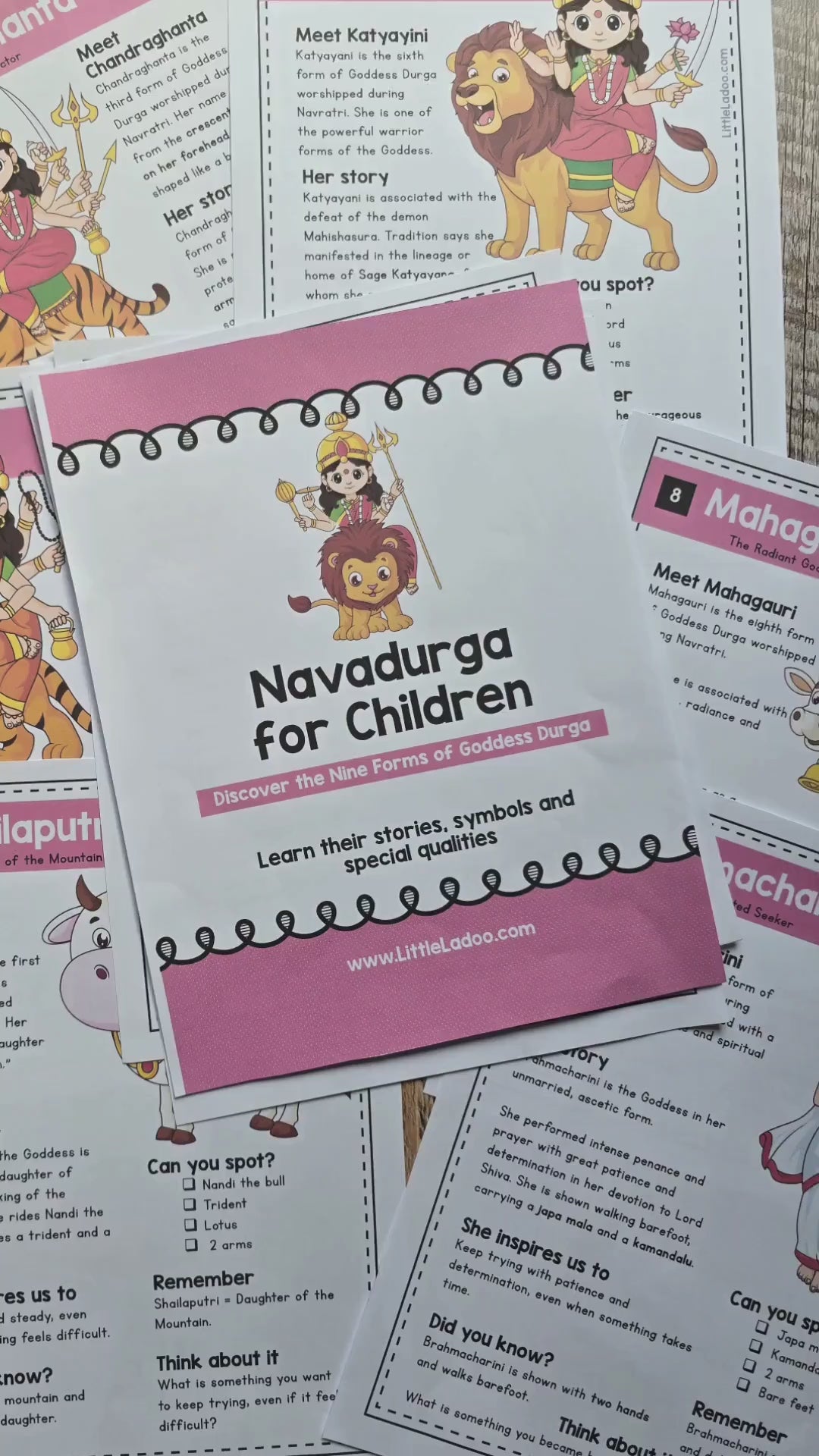 Navadurga Learning Pack Printable for Kids
