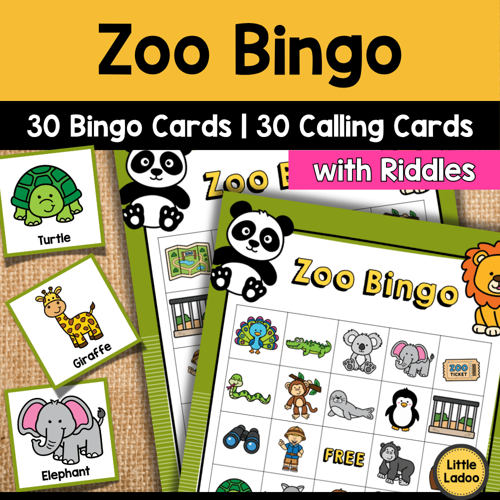 Zoo Bingo Game Printable