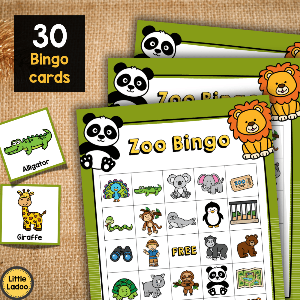 Zoo Bingo Game Printable