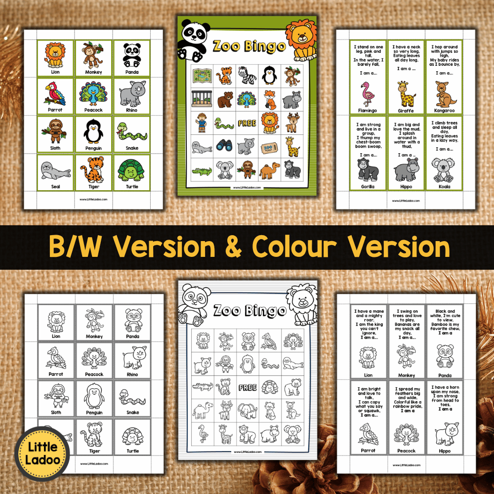 Zoo Bingo Game Printable