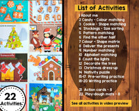 List of Activities from christmas Busy book printable