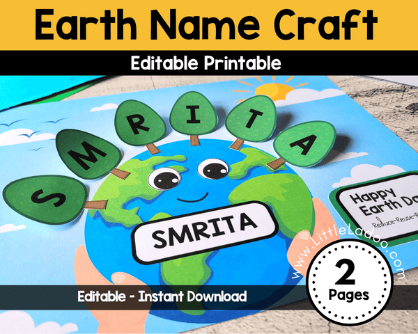 Earth Day Editable Name Craft