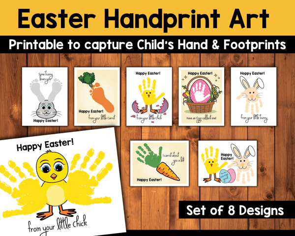 Easter Handprint Art Printable {8 Designs}