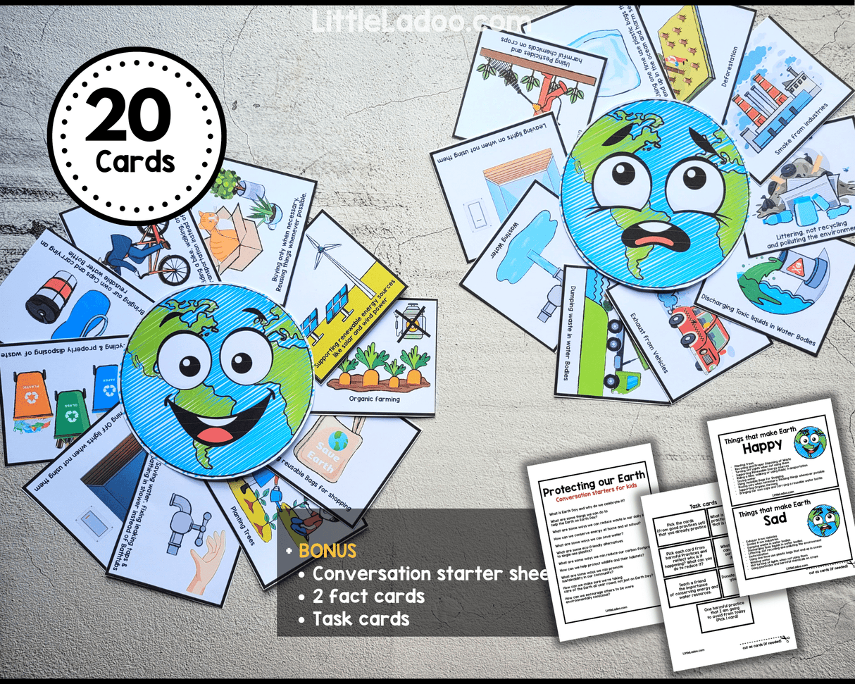 Happy Earth vs Sad Earth Sorting Cards