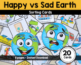 Happy Earth vs Sad Earth Sorting Cards