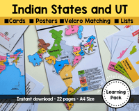 Indian States and Capitals Printable