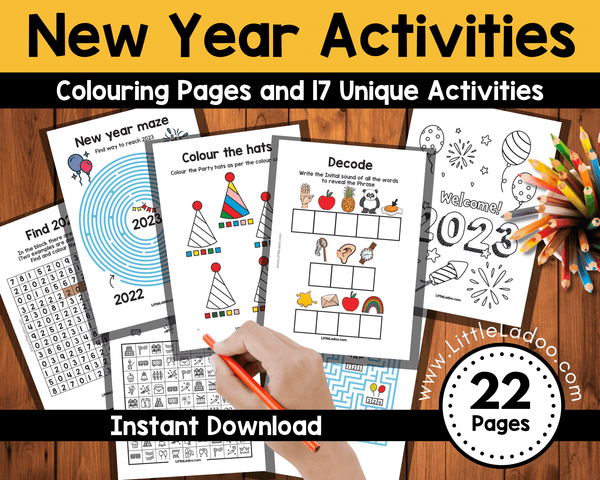 New Year Activities Printable {22 Pages}