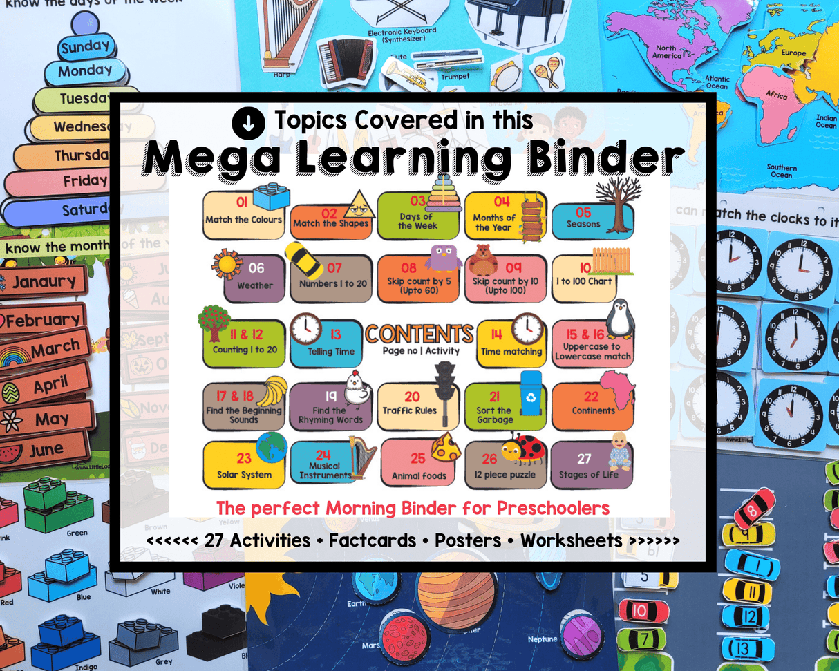Preschool Busy Book { 24 Activities }