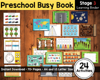 Preschool Busy Book { 24 Activities }