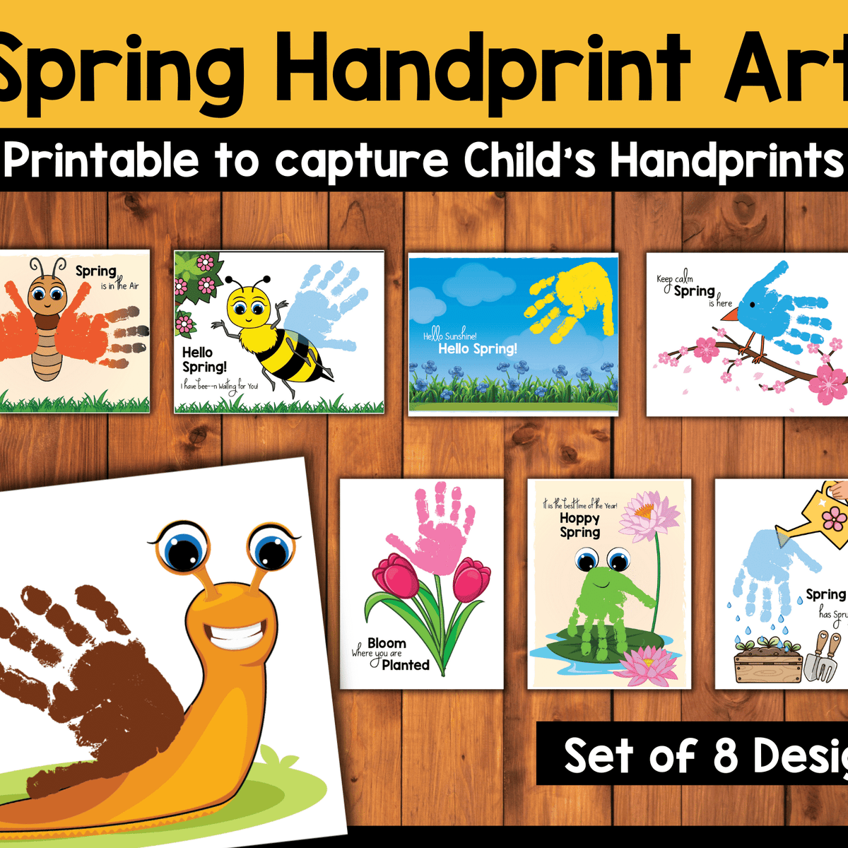 Spring Handprint Art Printable {8 Designs} – LittleLadoo