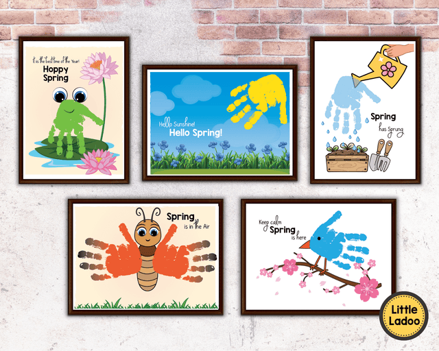 Spring Handprint Art Printable {8 Designs} – LittleLadoo