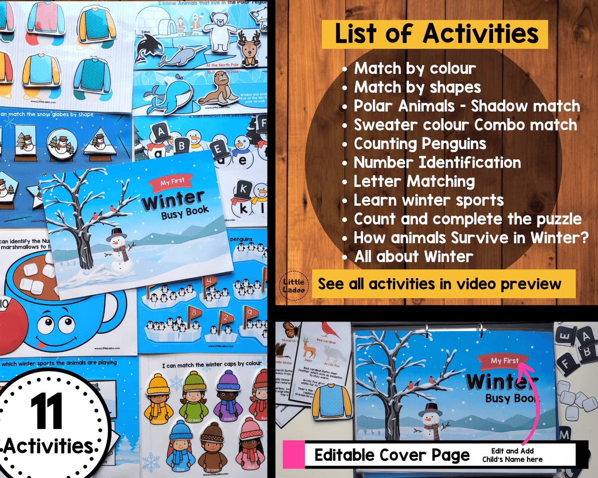 Winter Busy Book {11 Activities}