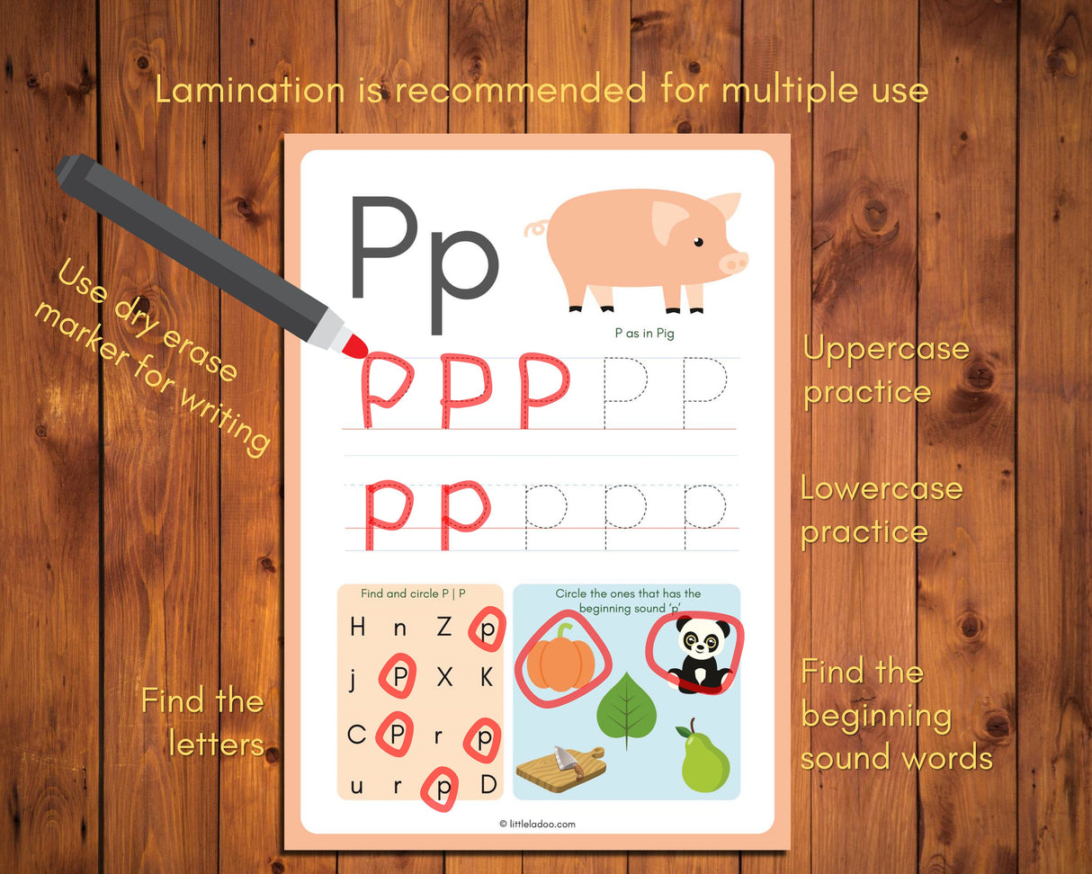 Alphabet Worksheets {26 + 7 Pages}