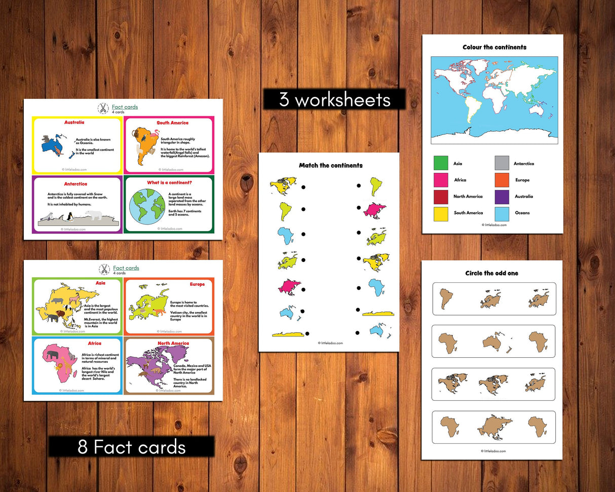 Continents of the World Printable {13 Pages}