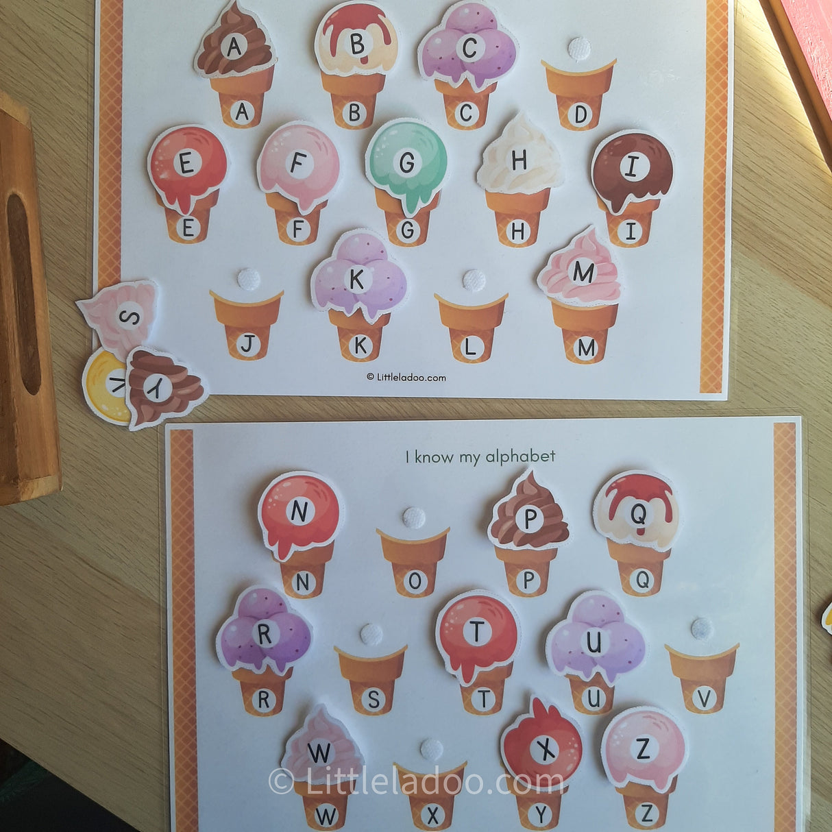 Ice cream Alphabet Matching Printable {8 pages}