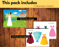 Dress up the Princess Printable (Activity Page + 6 Costumes)